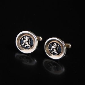 Vintage SWANK Crest Lion Gold Tone Cufflinks